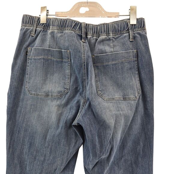 Judy Blue High Waist Jogger Jeans Womens 32 Cropped Drawstring Waist Comfort - Picture 4 of 11